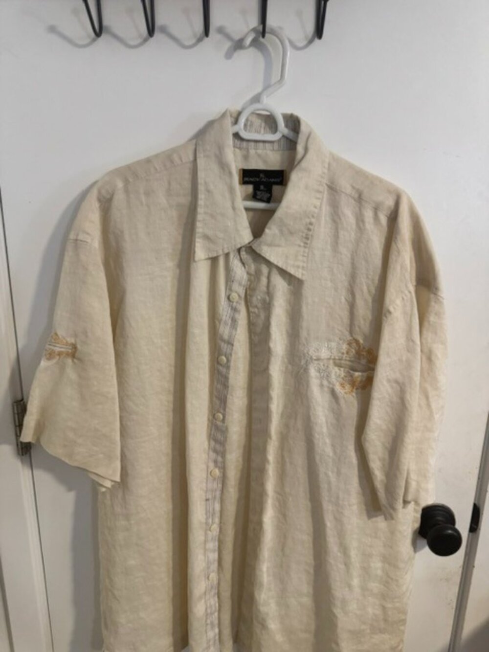 Stacy Adams Linen Casual Dress Shirt, Size: 2XL